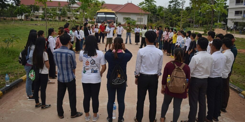 Large group circles up